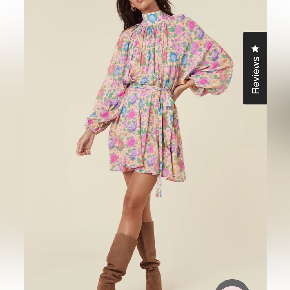 NWT Spell & The Gypsy Collective Mossy High Neck Spring Garden Mini Dress Sm